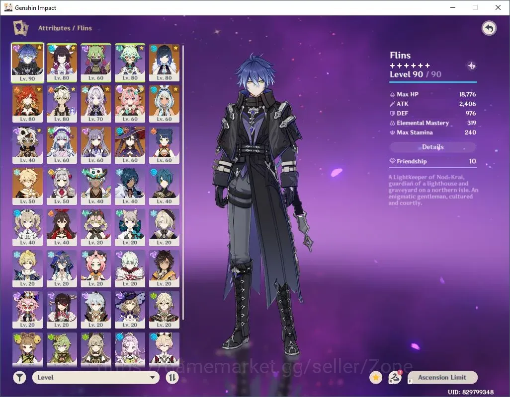 Genshin Impact Accounts Others ASIA|AR 55|7Limit SemiPrem Flins,SemiPrem Mavuika+ChrSTD Sucrose,Bennet Etc|MC 1