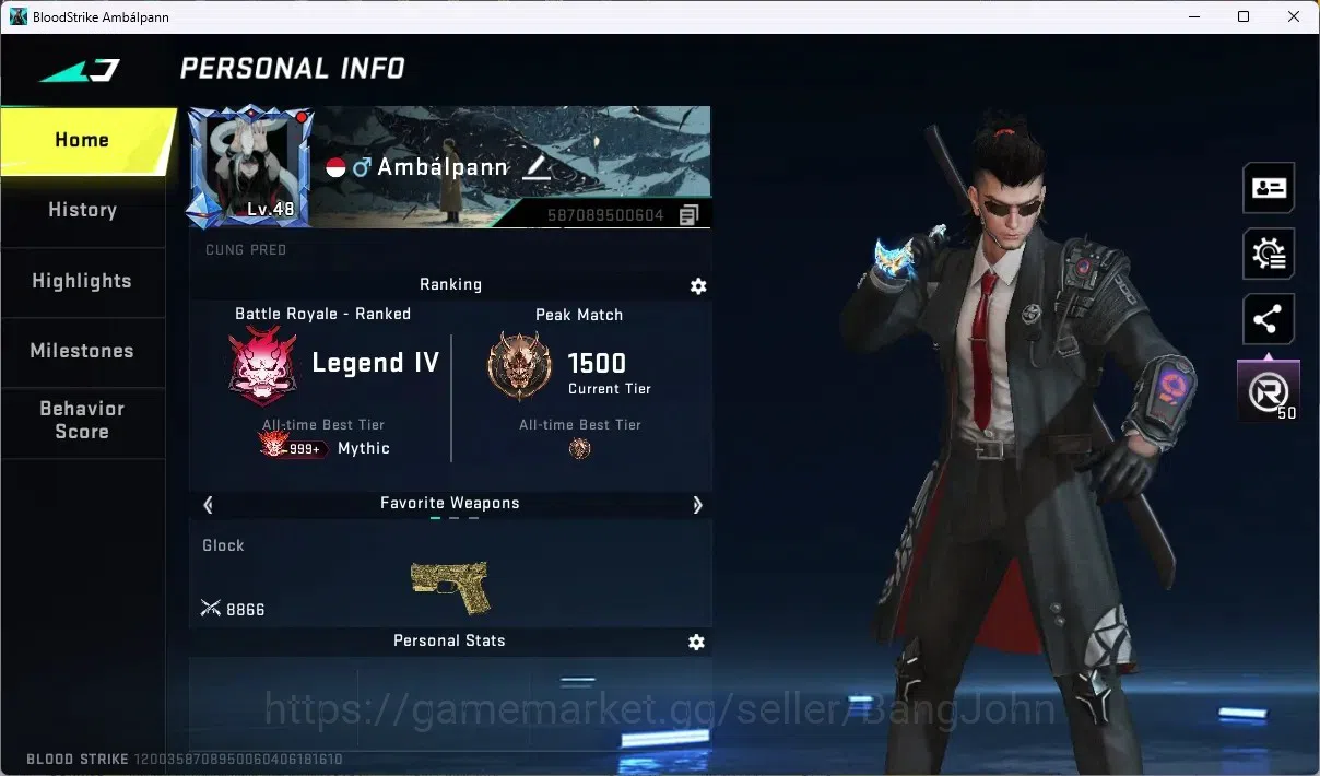 Blood Strike Accounts ASIA | 3 Collab Gun (MCX TR, Kar98k 7DS, FN2000 TR image 1