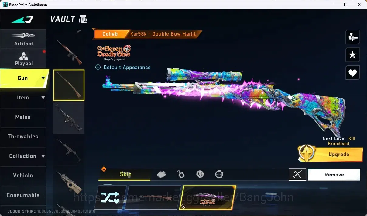 Blood Strike Accounts ASIA | 3 Collab Gun (MCX TR, Kar98k 7DS, FN2000 TR image 5