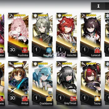 Arknights Accounts Starter ARKNIGHTS GLOBAL STARTERMID 7*6 , 2 LIMITED WANG,YU , MON3TR,ASCALON,THORN,POZEMKA,SUZURAN