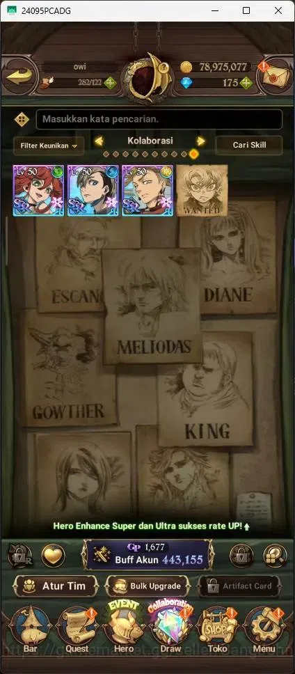 The Seven Deadly Sins: Grand Cross Accounts Endgame ASIA|443,155K CC|UR Demon King Meliodas 1/6,Sunshine Mael 1/6|Collab 6