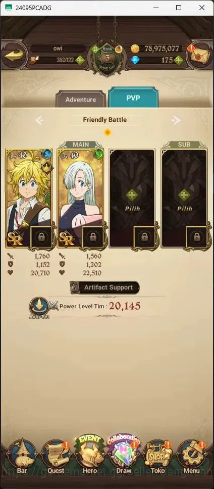 The Seven Deadly Sins: Grand Cross Accounts Endgame ASIA|443,155K CC|UR Demon King Meliodas 1/6,Sunshine Mael 1/6|Collab 8