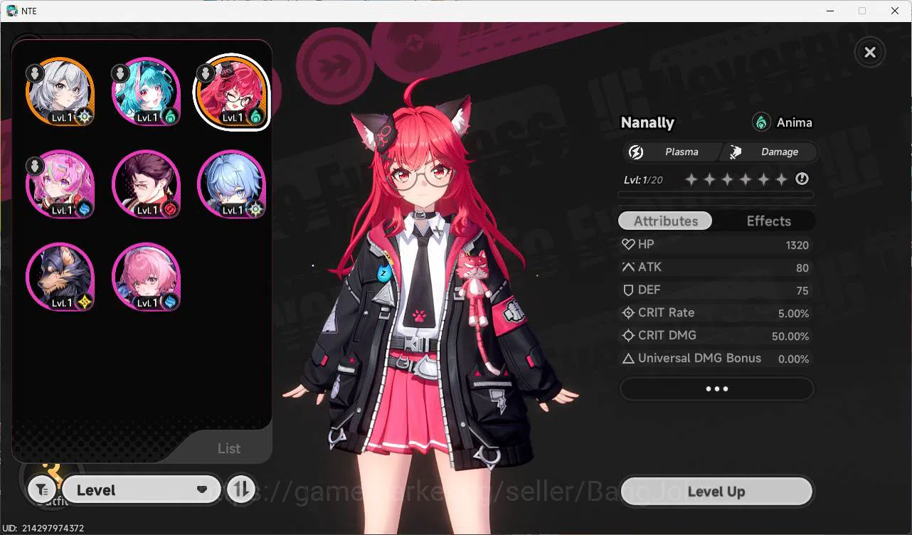 Neverness to Everness Accounts EU|starter, Nanally, 8 char, MC female + server EU image 9