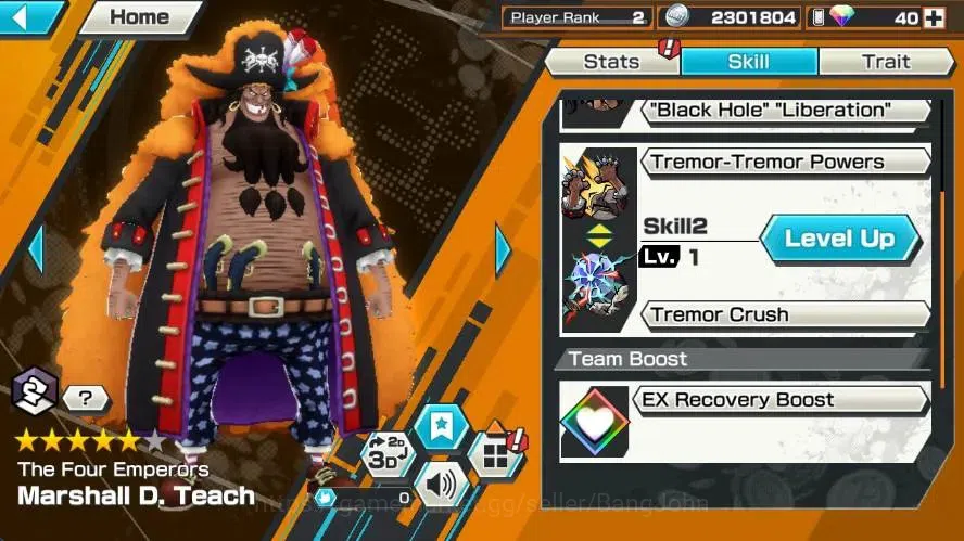 One Piece Bounty Rush Accounts High-End Global | EX 4 | PR 2 | St. Jaygarcia,Kuzan,Zephyr,Marshall D. Teach | LogBandai 8