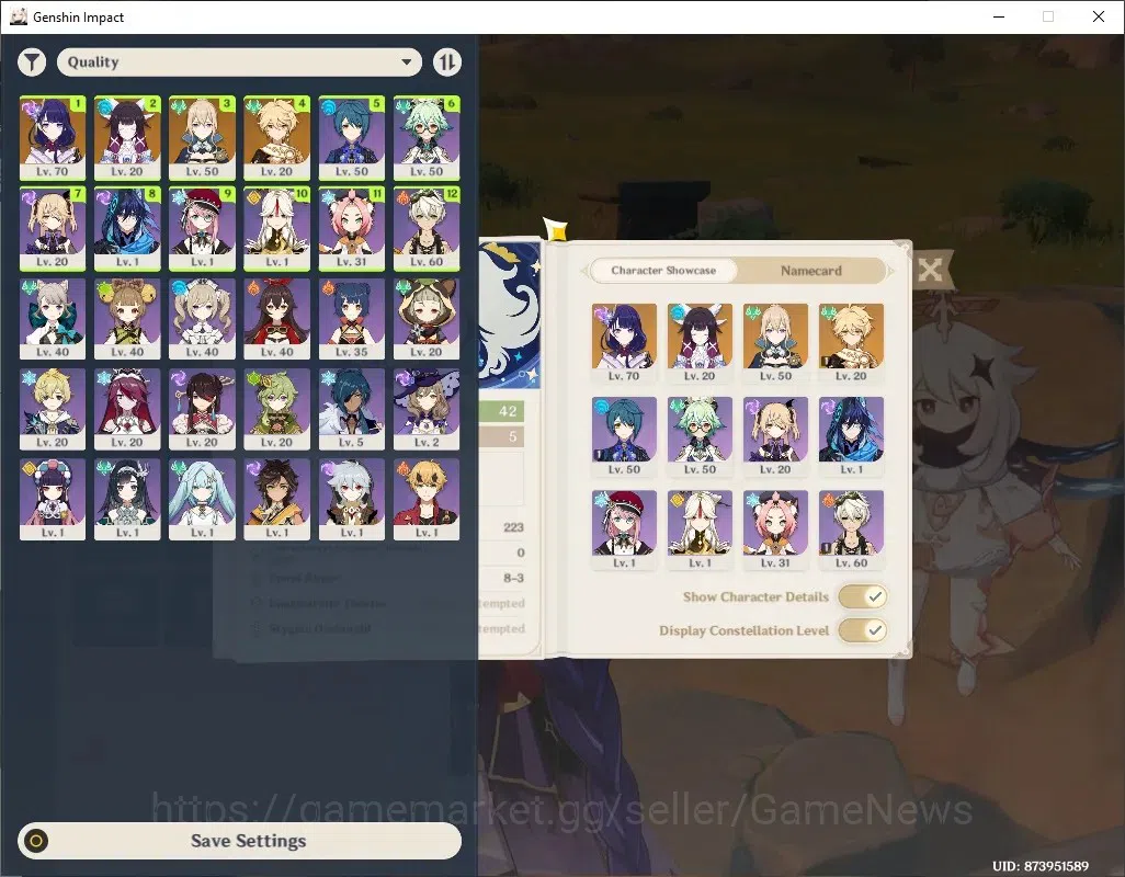 Genshin Impact Accounts Others ASIA|AR 42|2 Limited + 2 (*5Wep)|(Raiden Shogun)+Sign,Columbina| Standart Jean|Mc Male|Take 1
