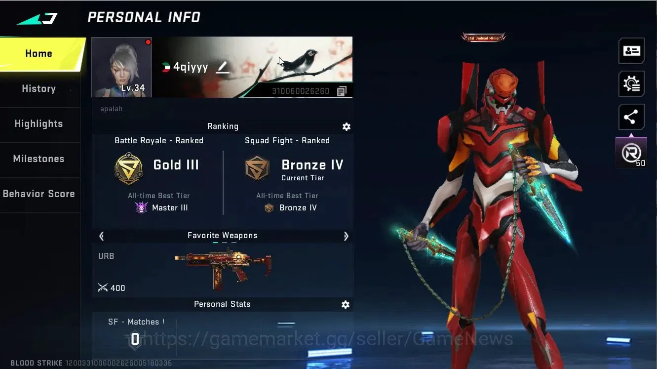 Blood Strike Accounts ASIA|ETERNAL MELEE Chainblade|Collab EVA[KATYA-EVA image 2