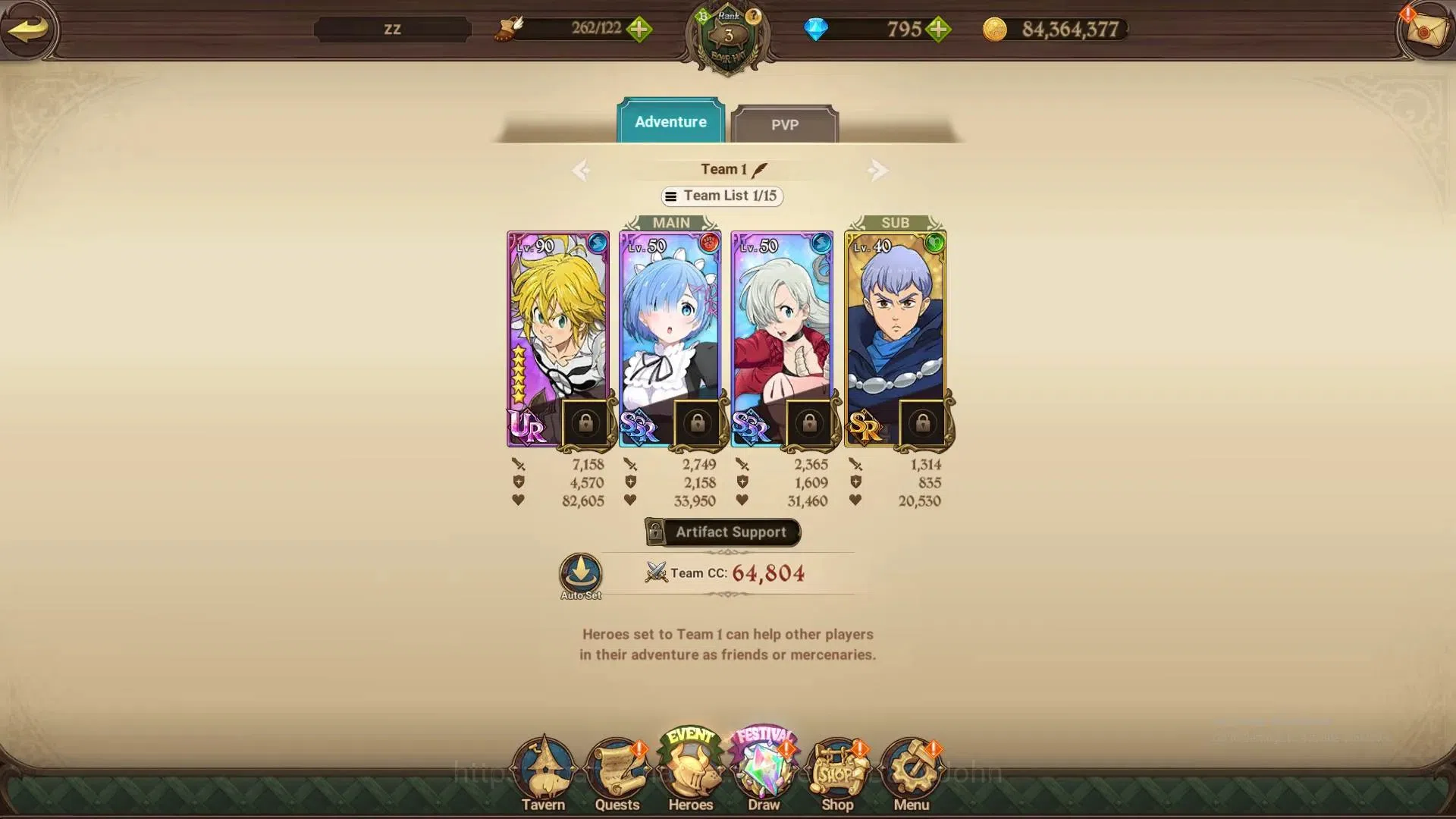The Seven Deadly Sins: Grand Cross Accounts Global | 552,167 CC | 795 DM | LR Elizabeth 1/6 | image 8