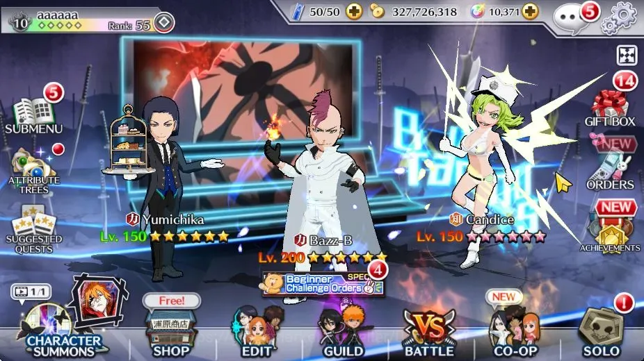 Bleach: Brave Souls Accounts Mid-Tier Global | 12K BP+10K Orb|Mid Story|Bazz-B TYBW24|Yumichika TMV|CandiceTYBW VSD|Byakuya 1