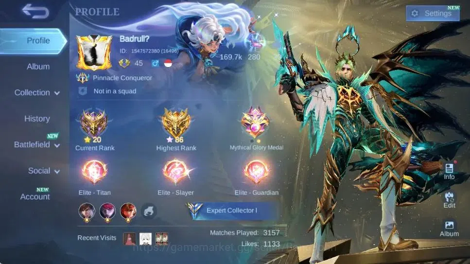 Mobile Legends: Bang Bang Accounts Global|Skin 142|Expert|KOF Karina,PRIME Granger,Sa image 1