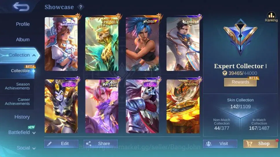 Mobile Legends: Bang Bang Accounts Global|Skin 142|Expert|KOF Karina,PRIME Granger,Sa image 2