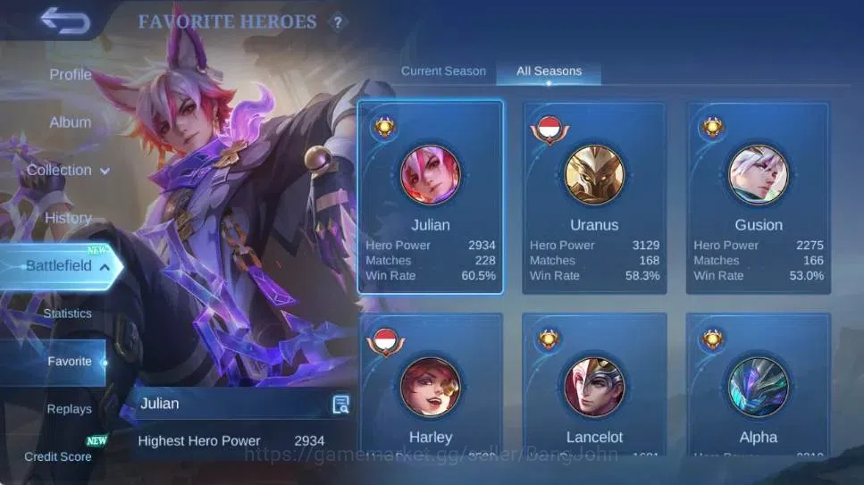 Mobile Legends: Bang Bang Accounts Global|Skin 142|Expert|KOF Karina,PRIME Granger,Sa image 4