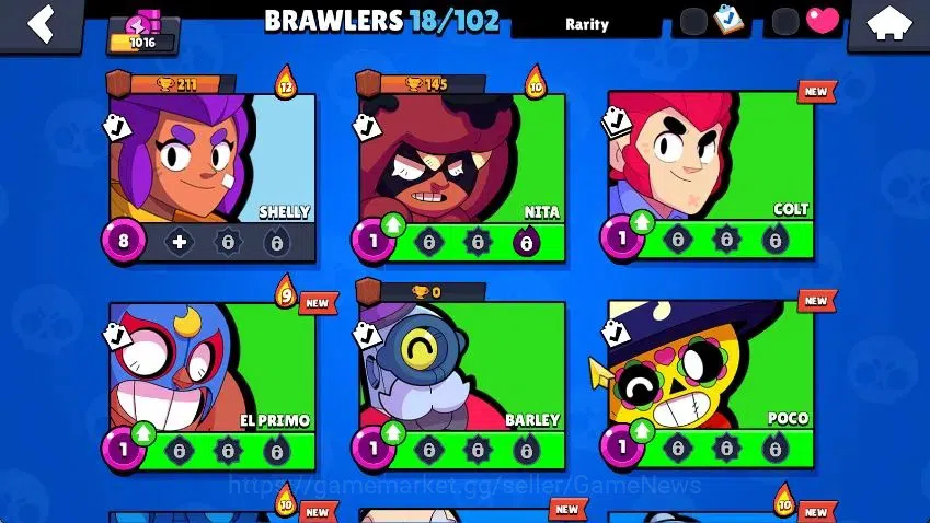 Brawl Stars Accounts 1016 Trophy|18 Brawlers 2 MAX Lvl [Meg,Edgar]|1 Epic Skins [Shelly Dancer]|9K Bling 71 Gem 2K 7