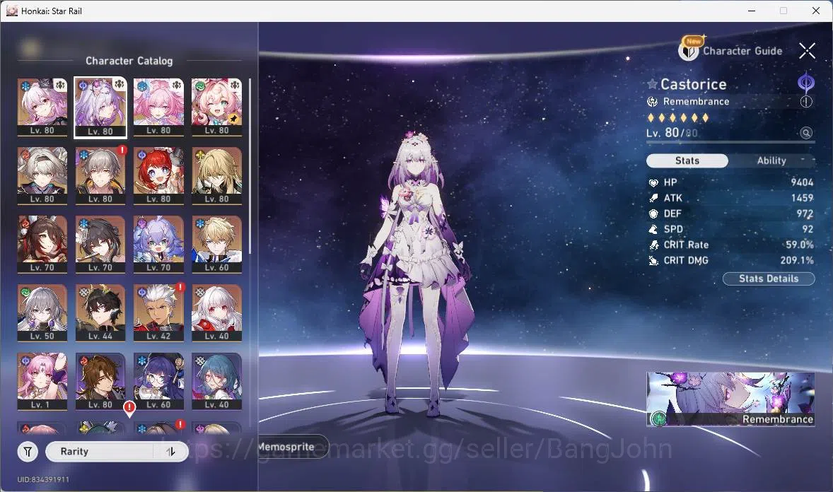 Honkai Star Rail Accounts ASIA|TL 65|12 Limit|CarryTeam(Castorice+sign,Evern image 7