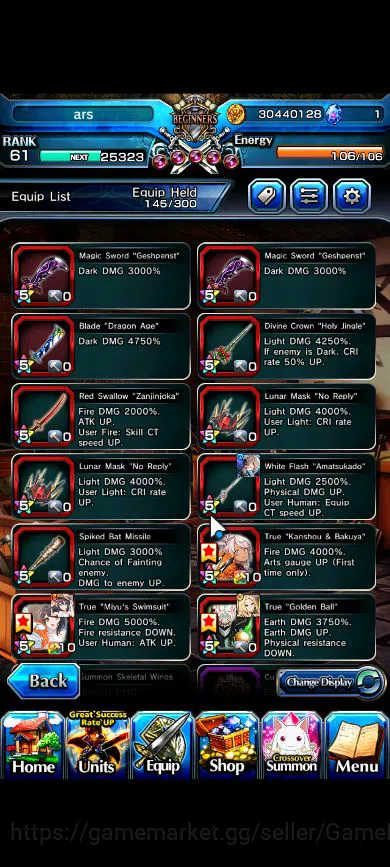 Grand Summoners Accounts Global|Rank 61|16 Ascend|MiyuTW,ChloeTW,MikotoTW,B image 4