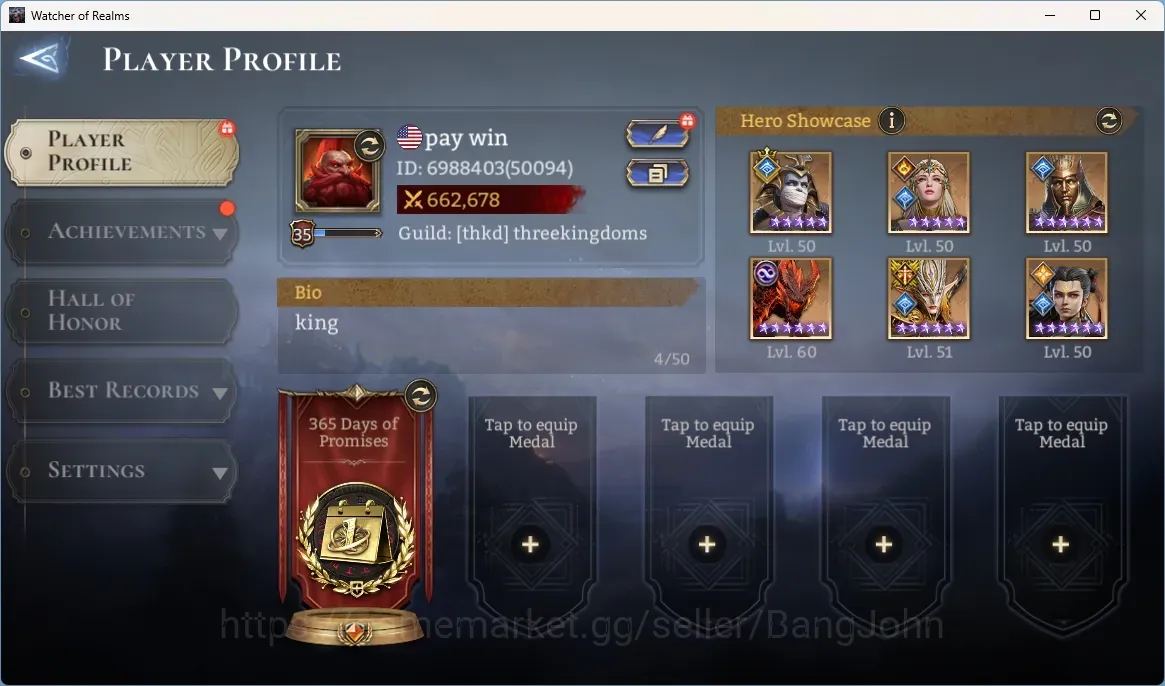 Watcher of Realms Accounts End-Game Global 50xx|Power 666k|3 Lord: Laya, Venoma, Elddr|20 Legend: Constance 1