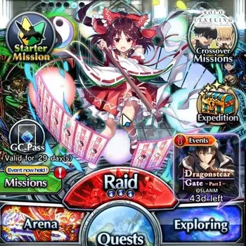 Grand Summoners Mid-Game Global|Rank 35|3 Ascend 1 TW|Reimu Hakurei+TW,Mari image 1
