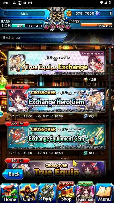 Grand Summoners Accounts Global|Rank 106|18 Ascend+6 TW|[Emiya,Marisa,Chloe image 9