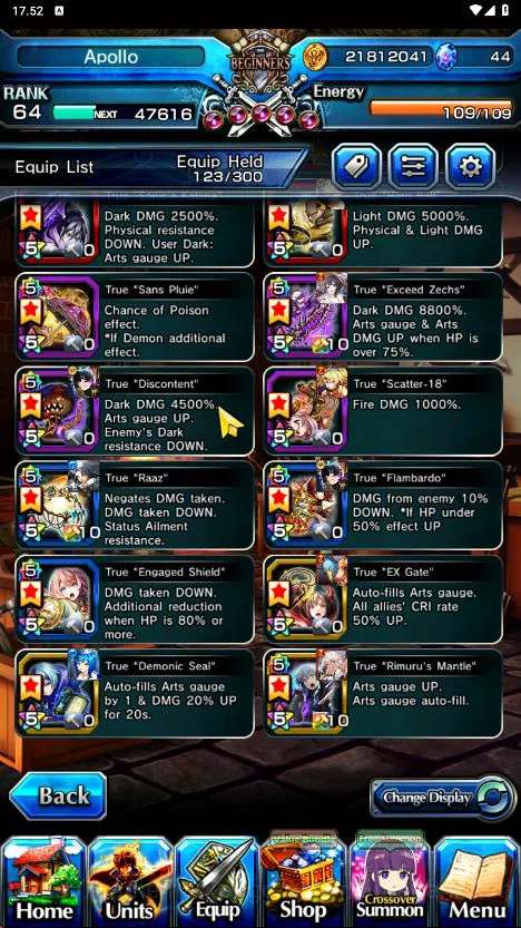 Grand Summoners Accounts Mid-Game [GLOBAL] Rank 64 | 17 Ascend (UPRoyTW, SanosukeTW, Summer MiyuTW, Sunraku & Etc)+Sp.Art 6
