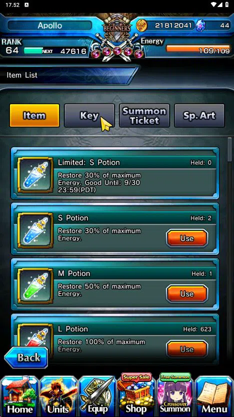 Grand Summoners Accounts Mid-Game [GLOBAL] Rank 64 | 17 Ascend (UPRoyTW, SanosukeTW, Summer MiyuTW, Sunraku & Etc)+Sp.Art 7