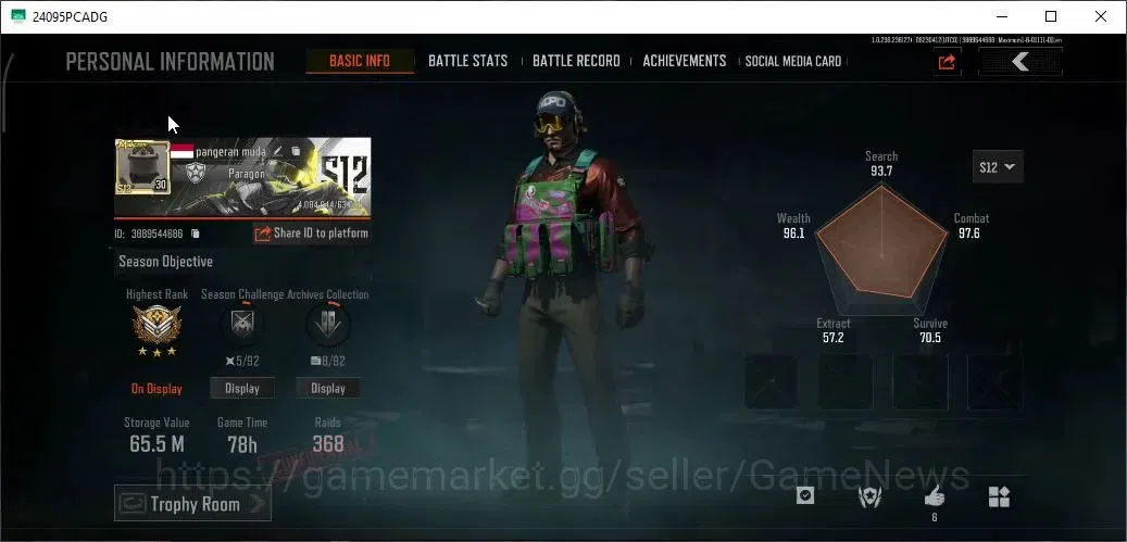 Arena Breakout Accounts MOBILE|Lv30 Legend|SV 65.5M|CV 51.5M|RS AKM,TT MDR image 2