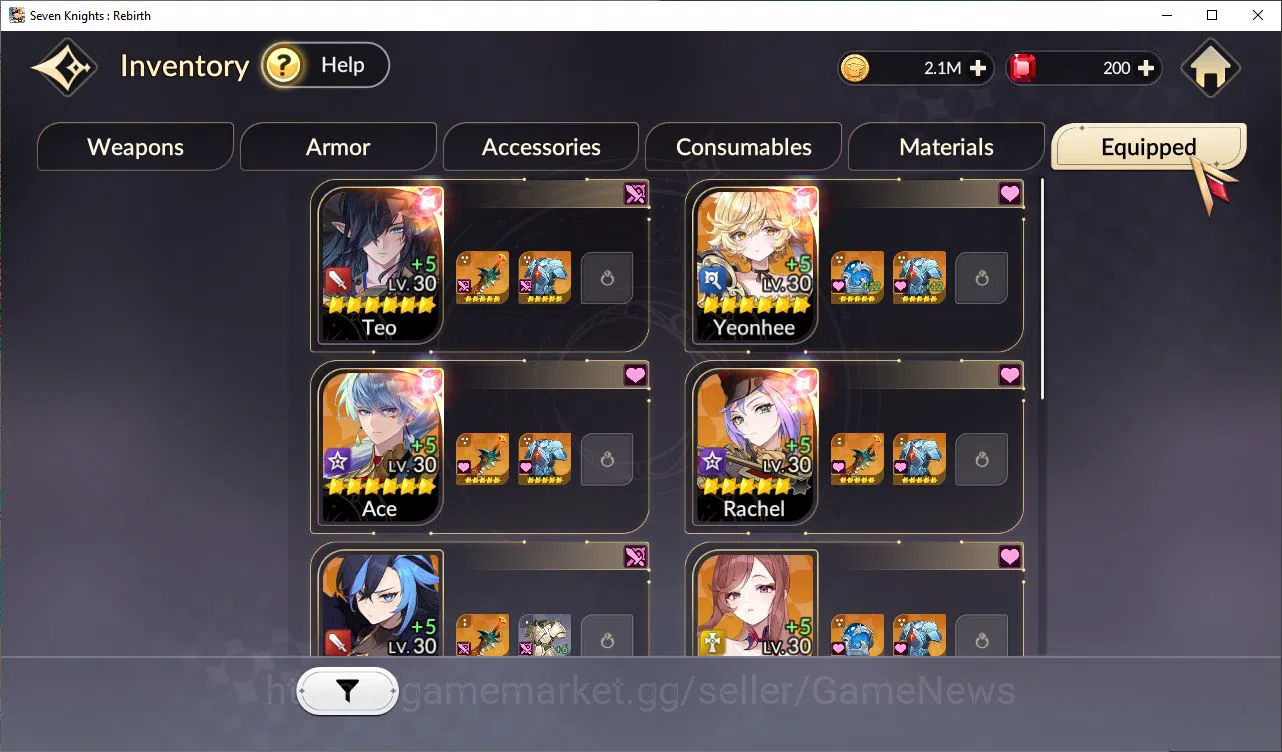 Seven Knights Re:Birth Accounts [Re:BIRTH] | Global |10 Legendary (TeoB6,YeonheeB6 image 6