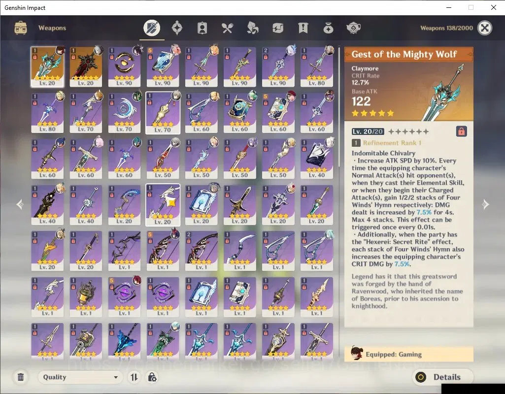 Genshin Impact Accounts ASIA|AR 57|Semi PremTeam Skirk|6 Limited+2(*5Wep)| image 3