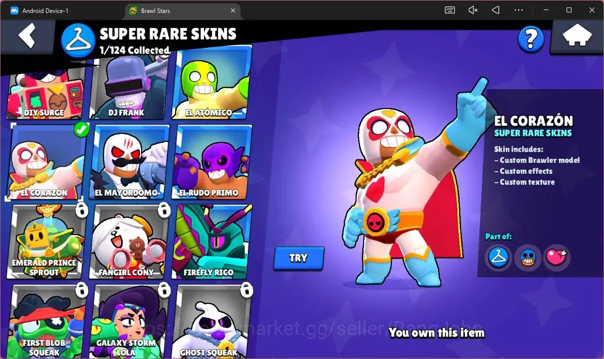 Brawl Stars Accounts Thropy 492|9 Brawler|2 Lv11(Shelly,Edgar,JaeYong)|2 Mythic(Otis,Tickoyaki),2 Epic(Edgar,Nita)|165 8
