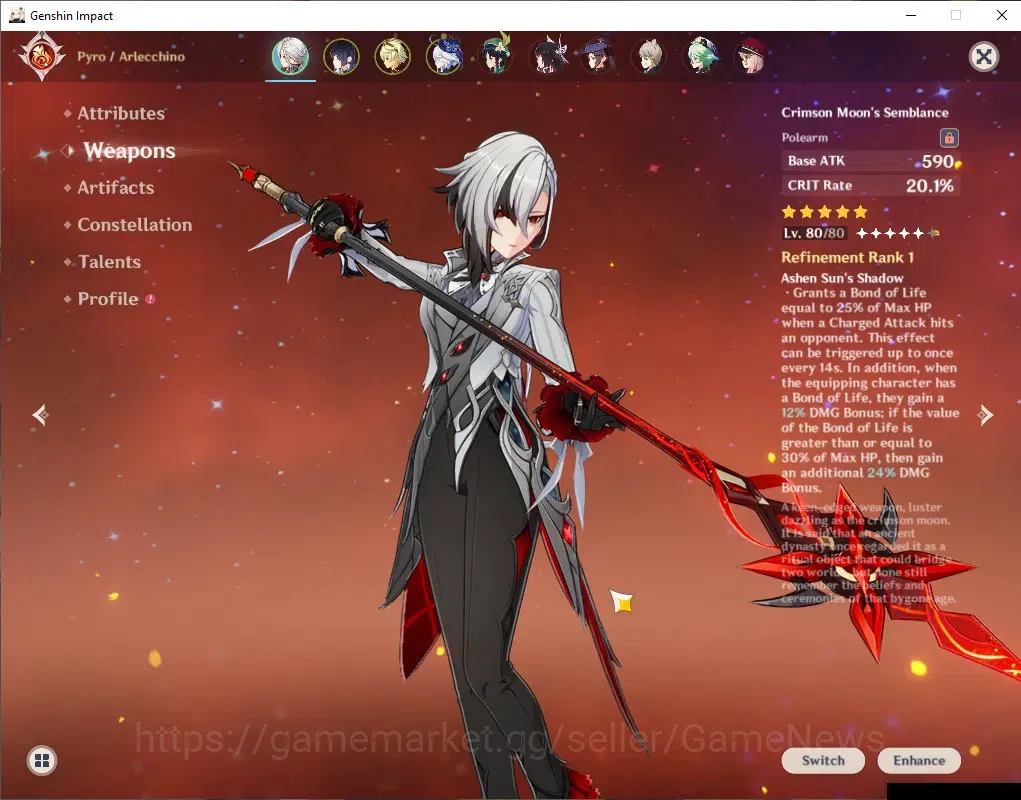 Genshin Impact Accounts ASIA|AR 50|Rate ON|5 Limited + 3 (*5Standard)|Arle image 4