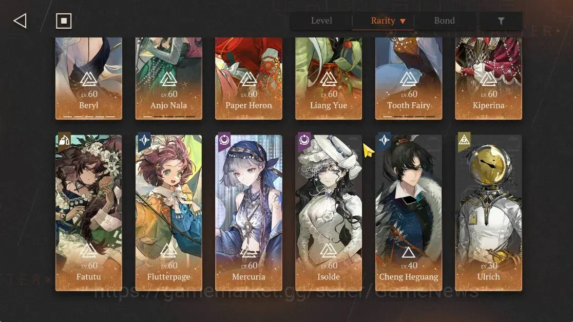 Reverse: 1999 Accounts GLOBAL|Lv72|24(*6Crew)(4Limit)|[(Paper Heron)+Psy, image 3