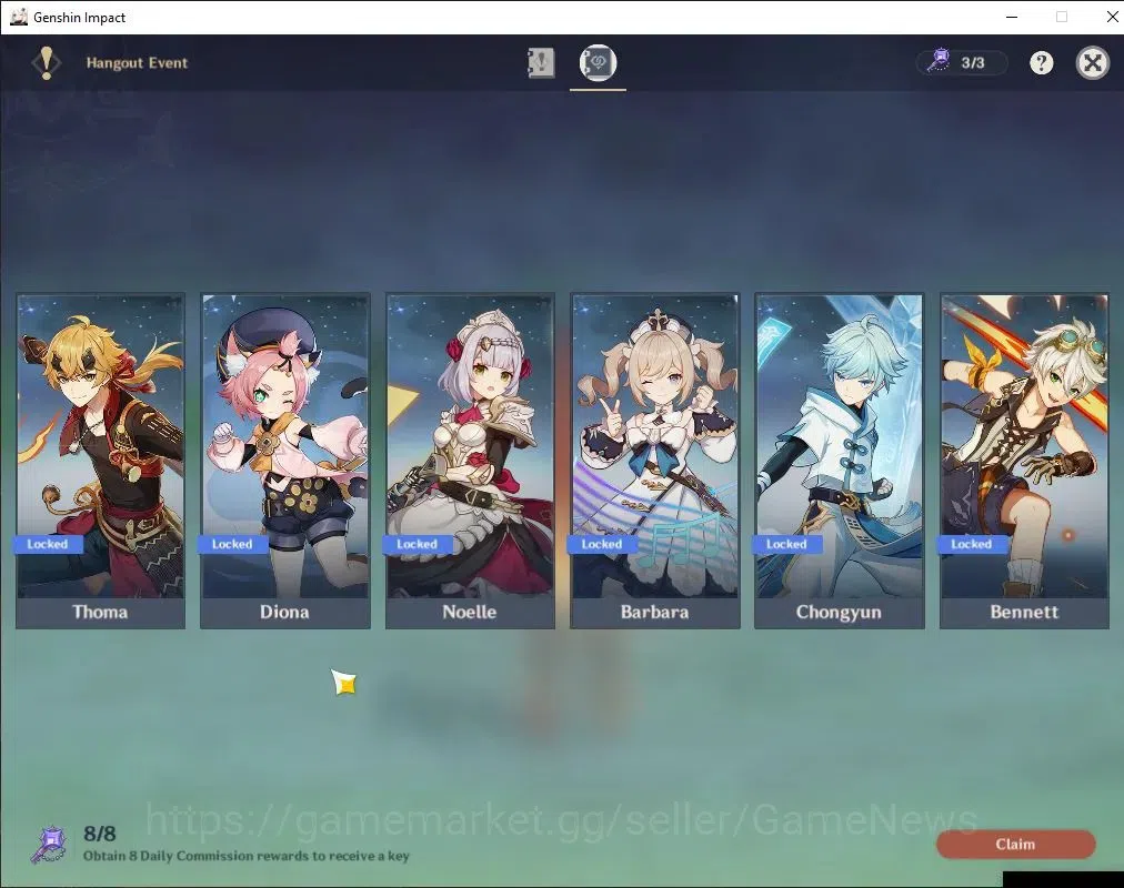 Genshin Impact Accounts Others ASIA|AR 53|3 Limited + 1(*5 Standard)|Durin C1,Mavuika,Nicole|Wolf's Gravestone|Mc Male|Take 19