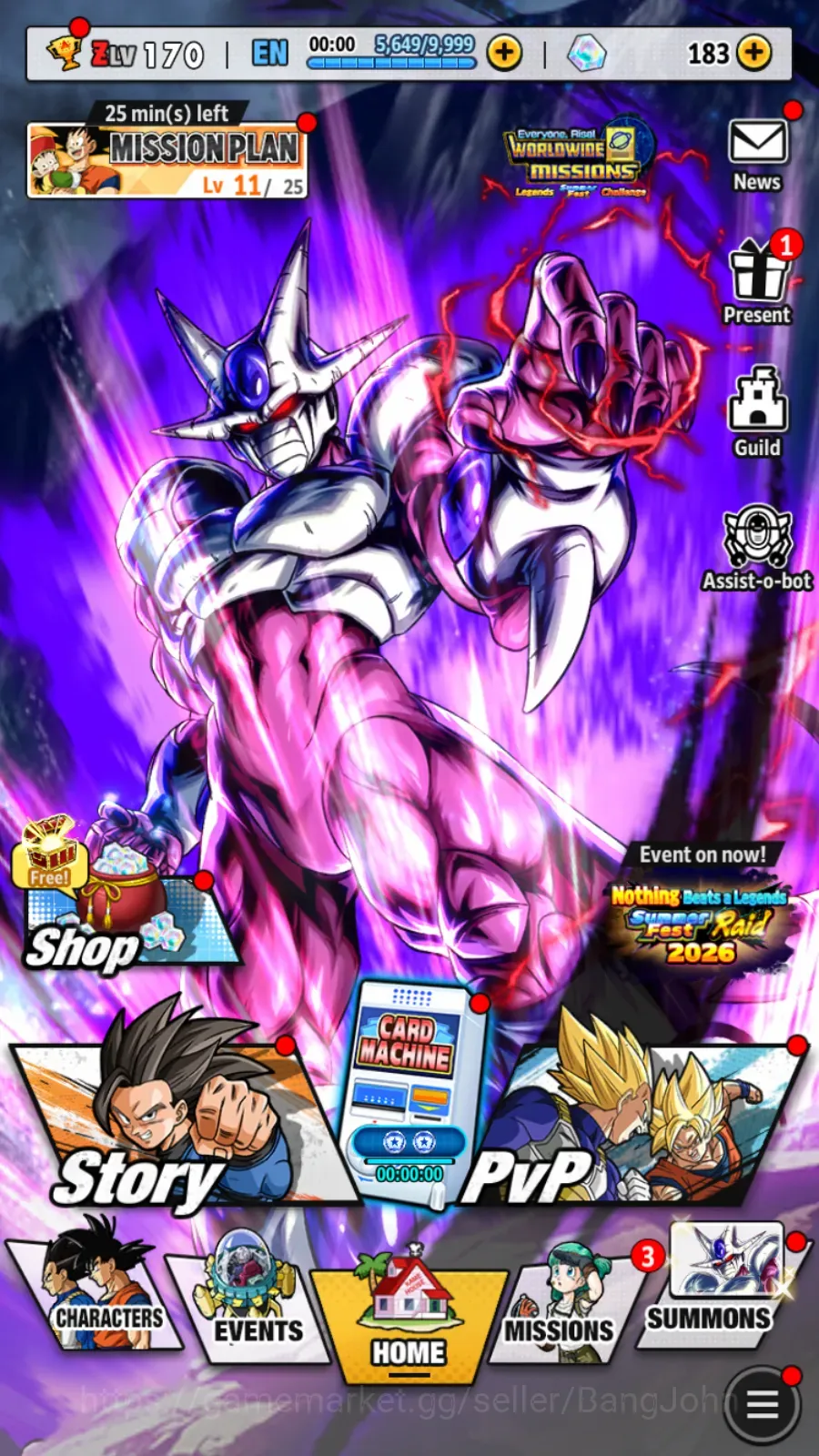 Buy Dragon Ball Legends Accounts - Android | Lvl 170 | 44,6M Total