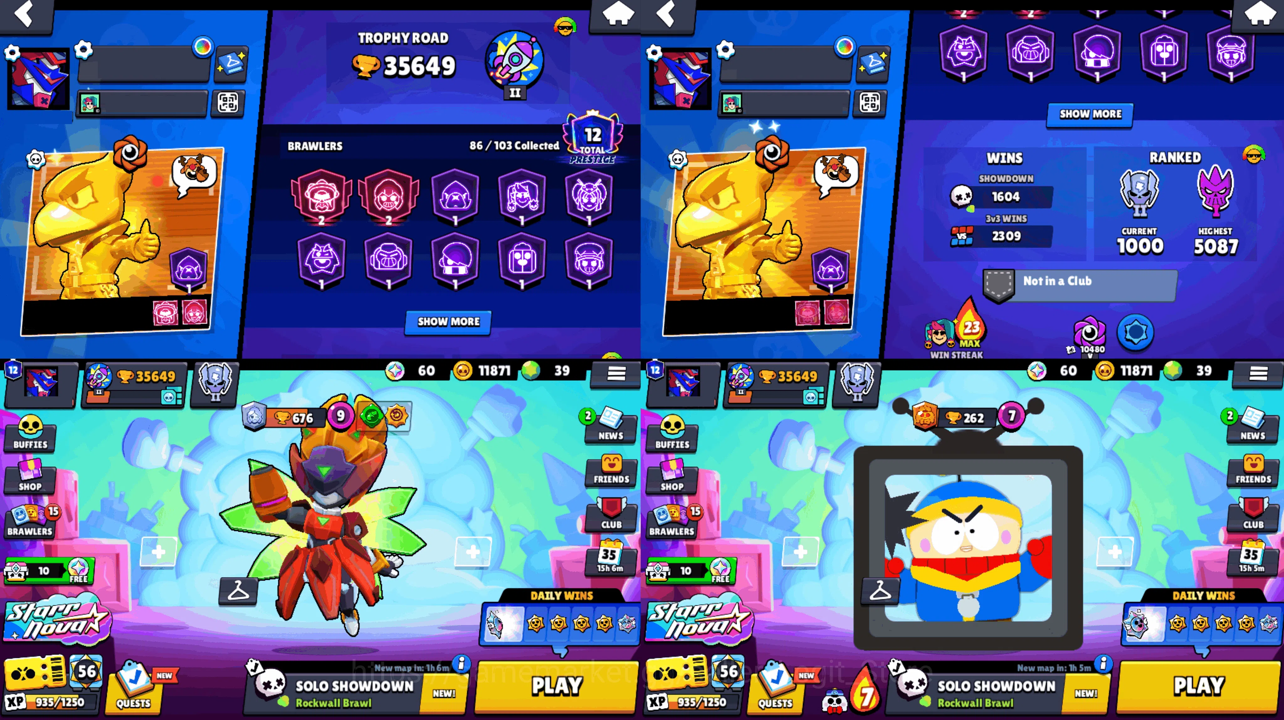 Brawl Stars Accounts 35600 TROPHY | 86 BRAWLERS | 2-2 LVL PRESTIGE | GO image 3