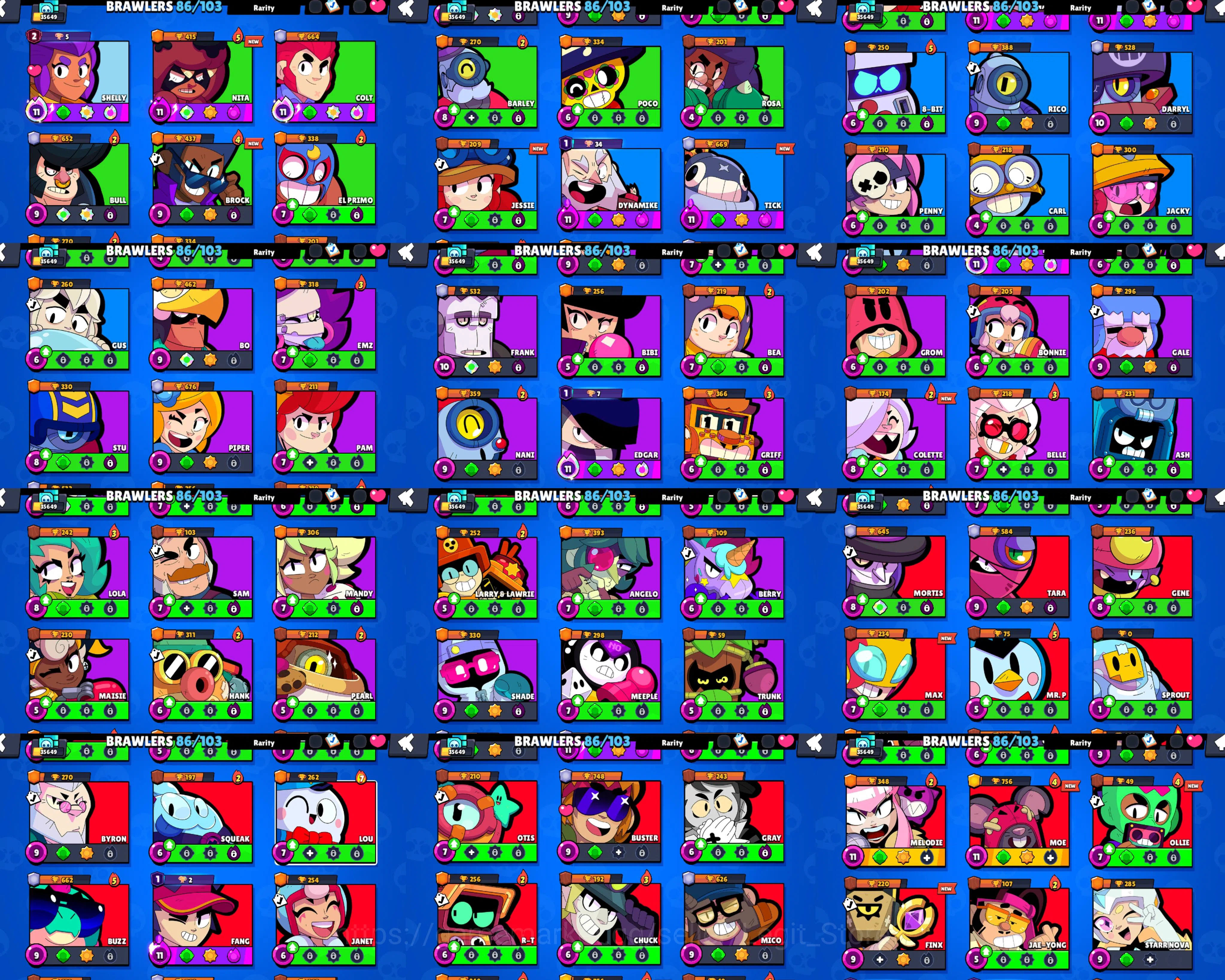Brawl Stars Accounts 35600 TROPHY | 86 BRAWLERS | 2-2 LVL PRESTIGE | GO image 4