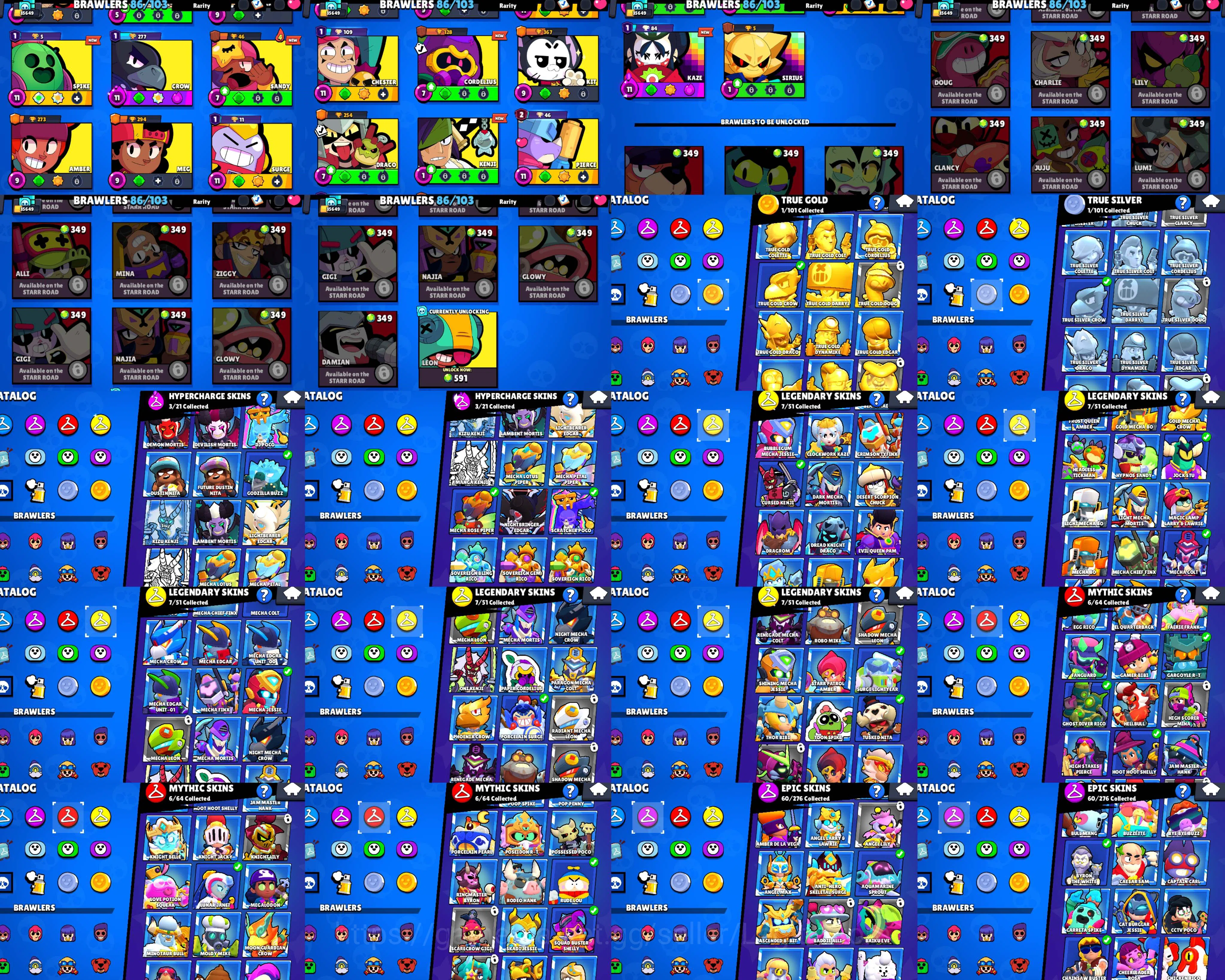 Brawl Stars Accounts 35600 TROPHY | 86 BRAWLERS | 2-2 LVL PRESTIGE | GO image 5
