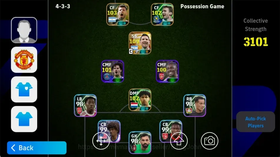 eFootball Accounts Legends & Iconic Players Mobile |PW 3101|BIGT LionelMessi|Epic Rijkaard SergioAguero Shevchenko|Coach 1