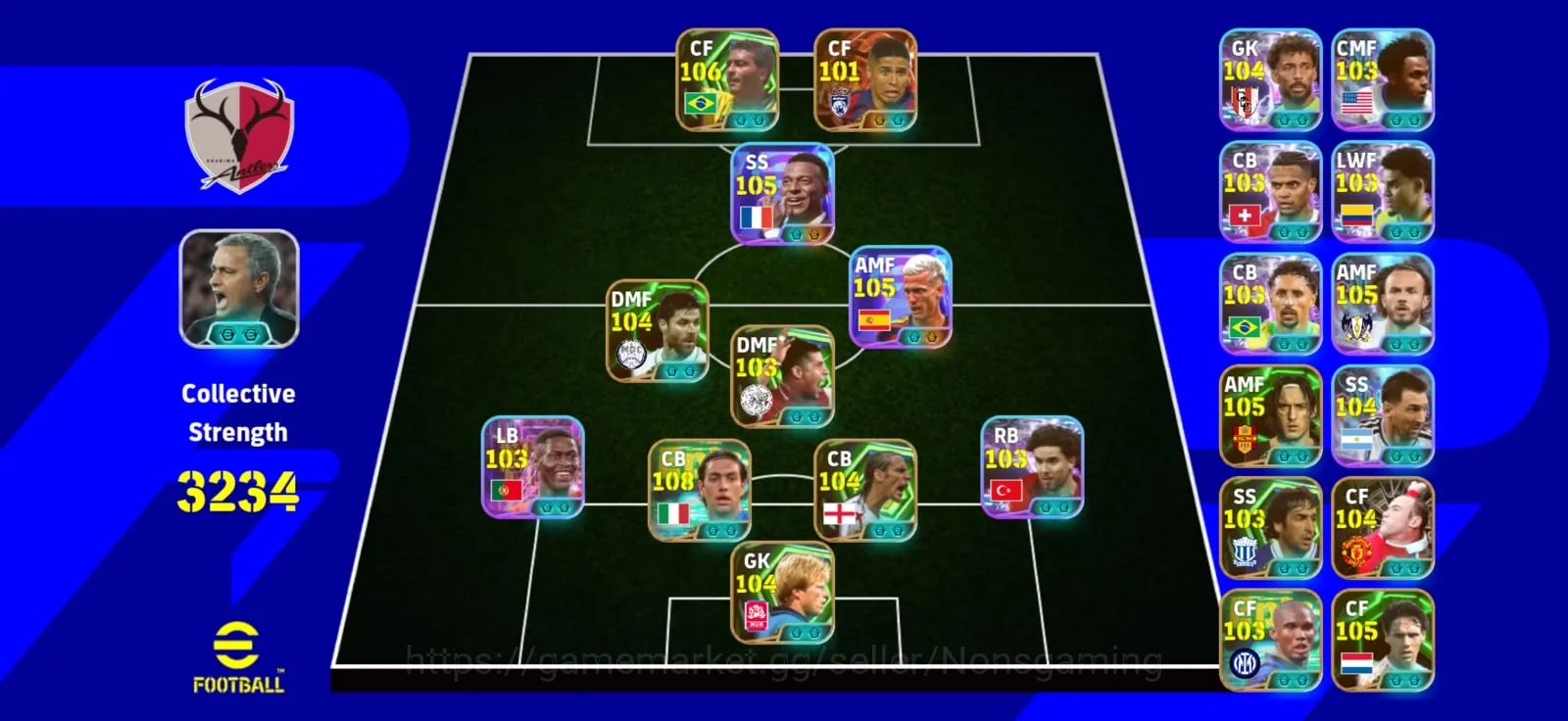 eFootball Accounts High-End Kolektif 3234 bigitime bregson x Romario x mbappe x Inesta Itali x Dani almo x Rio Ferdinand 1