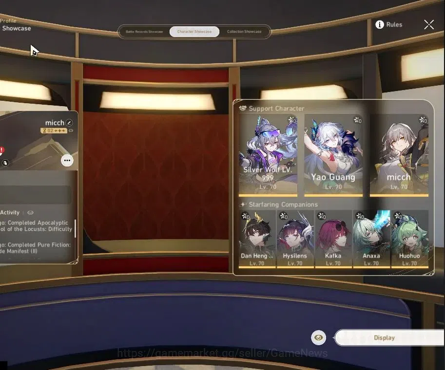 Honkai Star Rail Accounts Asia|TL 59|9 Limited|SW 999,Yao Guang,Hysilens,Kaf image 2