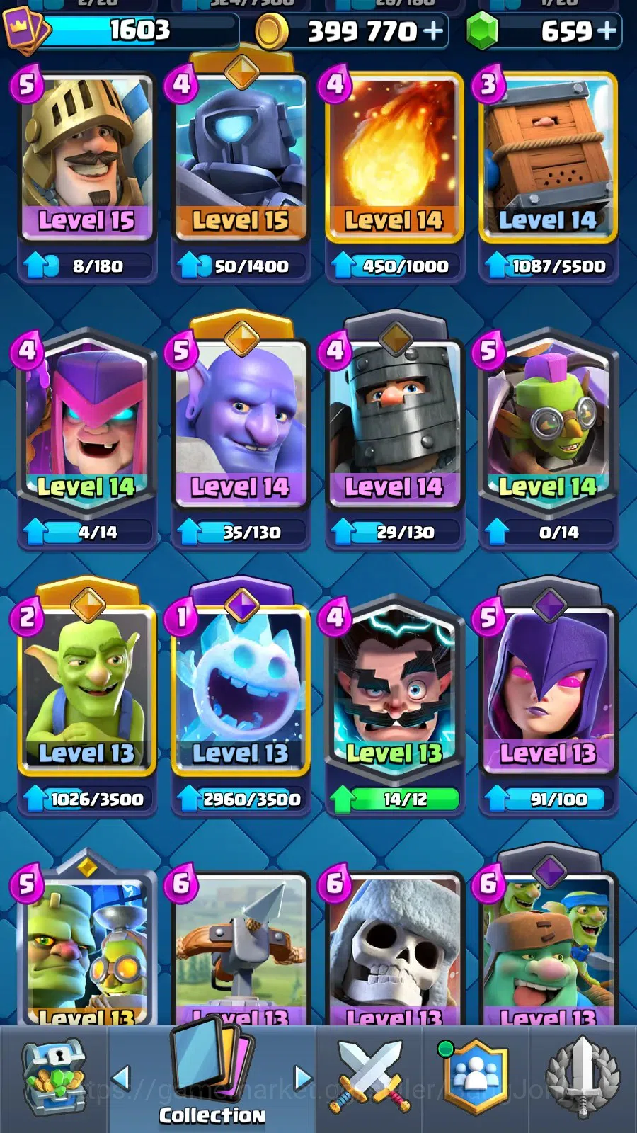 Clash Royale Accounts Mobile |Trophy 14000 |KTL 16|7 Max L16 Cards| Evo image 10