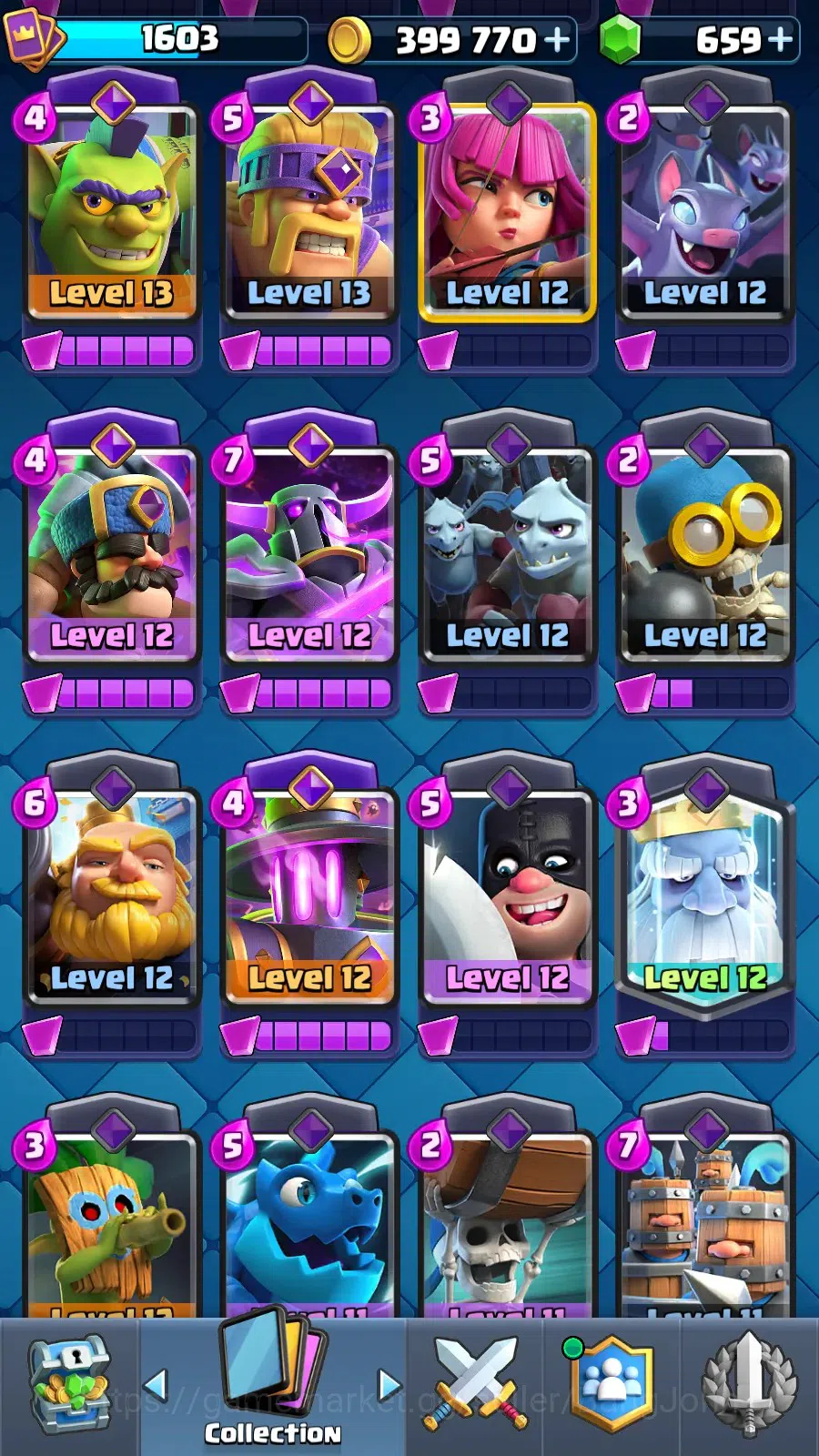 Clash Royale Accounts Mobile |Trophy 14000 |KTL 16|7 Max L16 Cards| Evo image 19