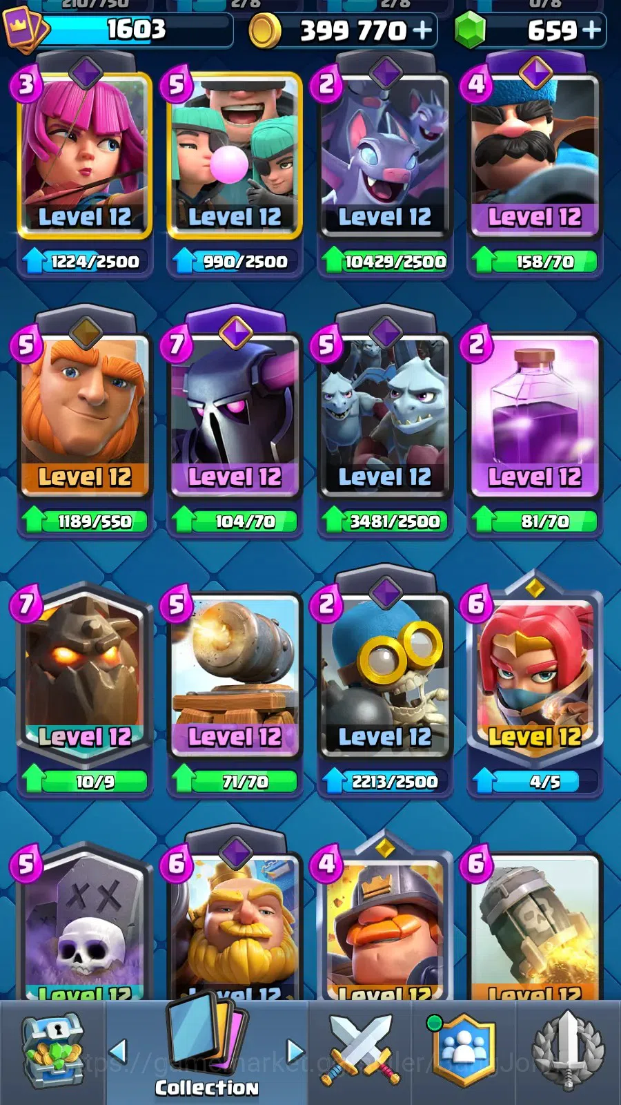 Clash Royale Accounts Mobile |Trophy 14000 |KTL 16|7 Max L16 Cards| Evo image 8