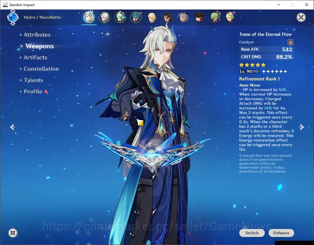 Genshin Impact Accounts ASIA|AR 54|2 Limited + 4(*5 Weapon)|Neuvillette+Si image 3