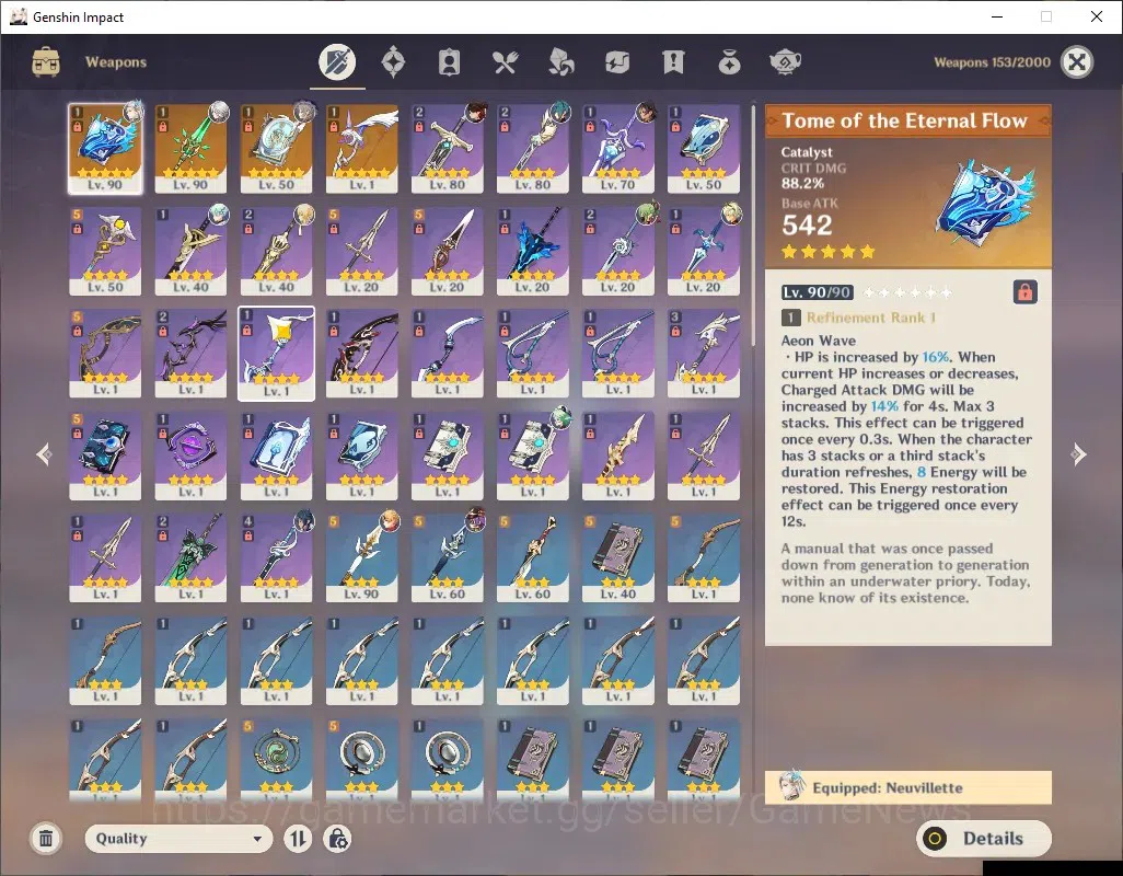 Genshin Impact Accounts ASIA|AR 54|2 Limited + 4(*5 Weapon)|Neuvillette+Si image 5