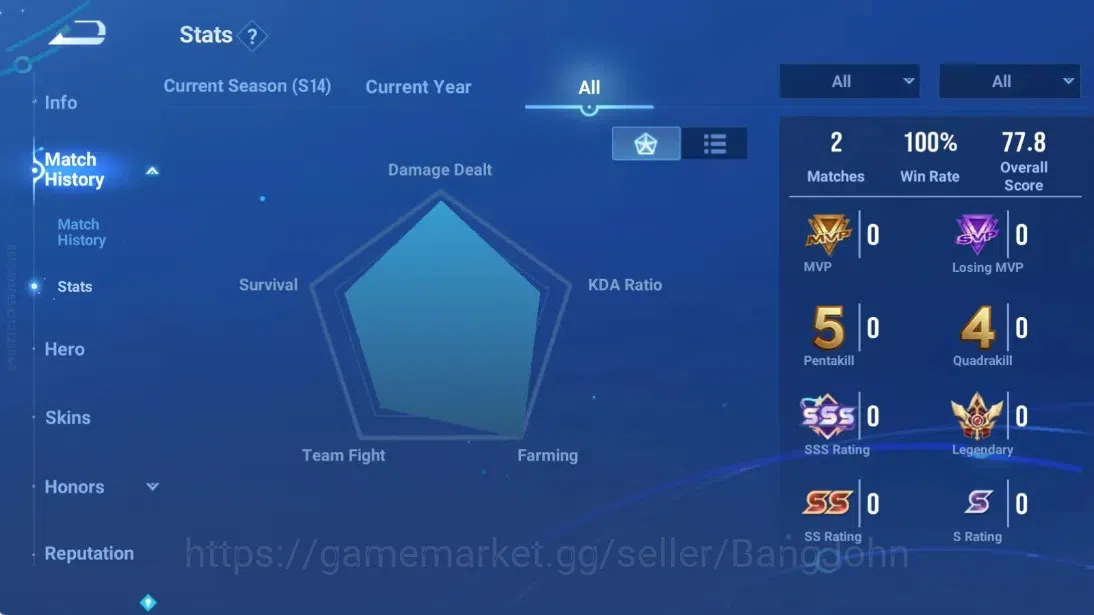 Honor of Kings Accounts Global | 20H 4S | 1 Legend Skin Selection Chest |  image 2