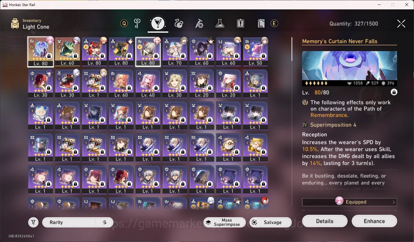 Honkai Star Rail Accounts Others ASIA | TL 65 | 9 Limit | Yao Guang Mydei Cyrene Tribbie Hyacine DanhengPT Topaz Jingliu 3
