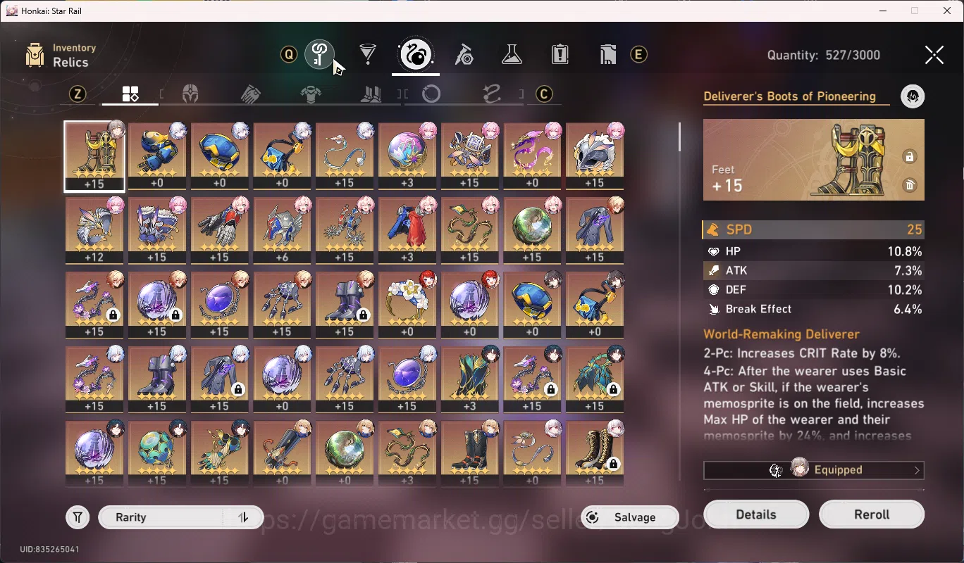 Honkai Star Rail Accounts Others ASIA | TL 65 | 9 Limit | Yao Guang Mydei Cyrene Tribbie Hyacine DanhengPT Topaz Jingliu 5