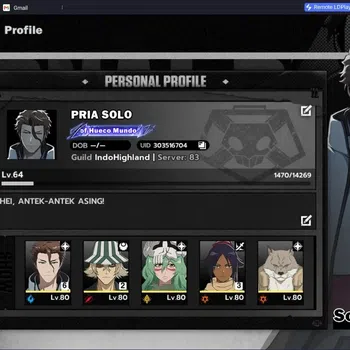 BLEACH: Soul Resonance Accounts Nuverse SEA|Lv 64|7 SSR + 6 Sign|(AizenB6,UraharaB2,ShihoinB3,Nelliel)|+Sign+Stamp)|1,4K