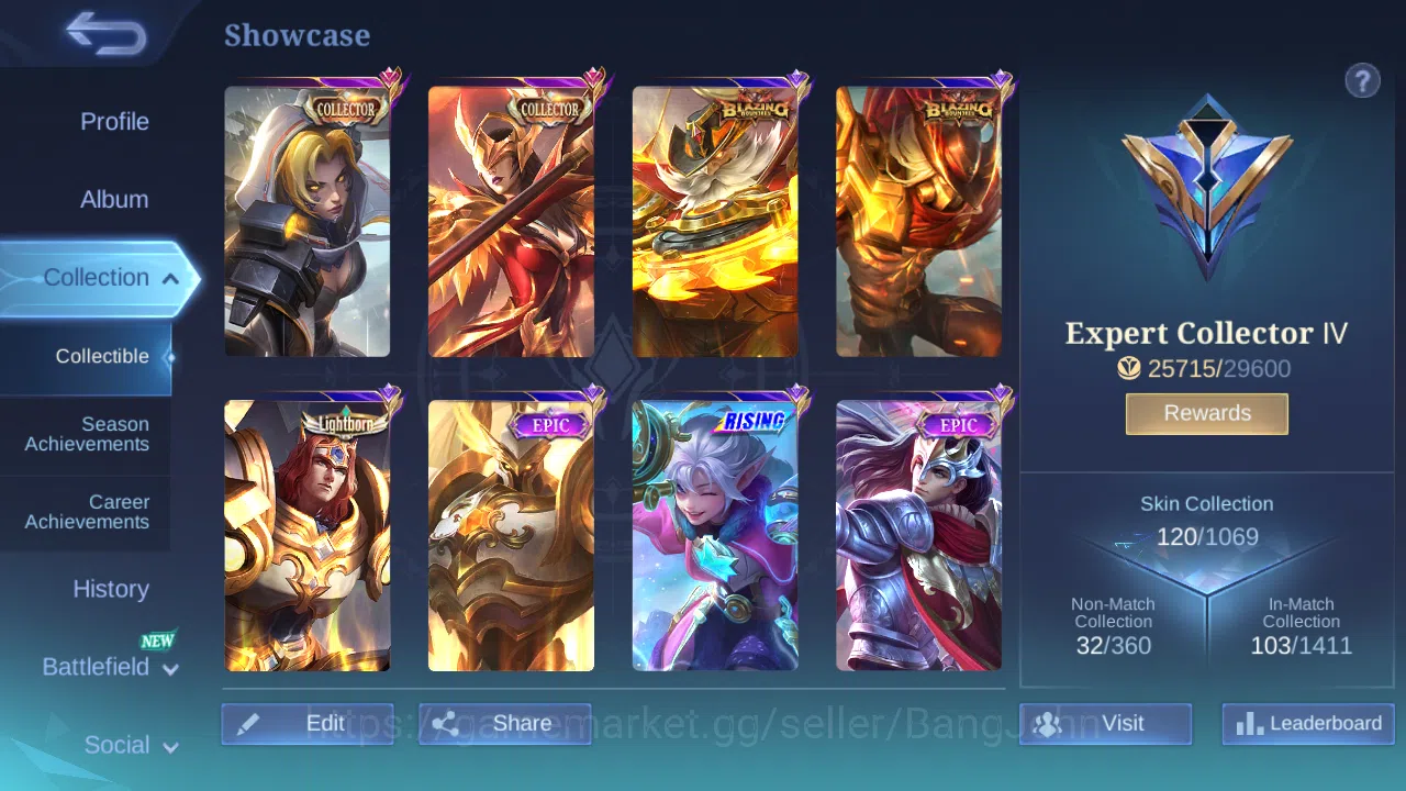 Mobile Legends: Bang Bang Accounts Hero 81 | skin 120 | cc natalia | cc pharsa | ligh image 2