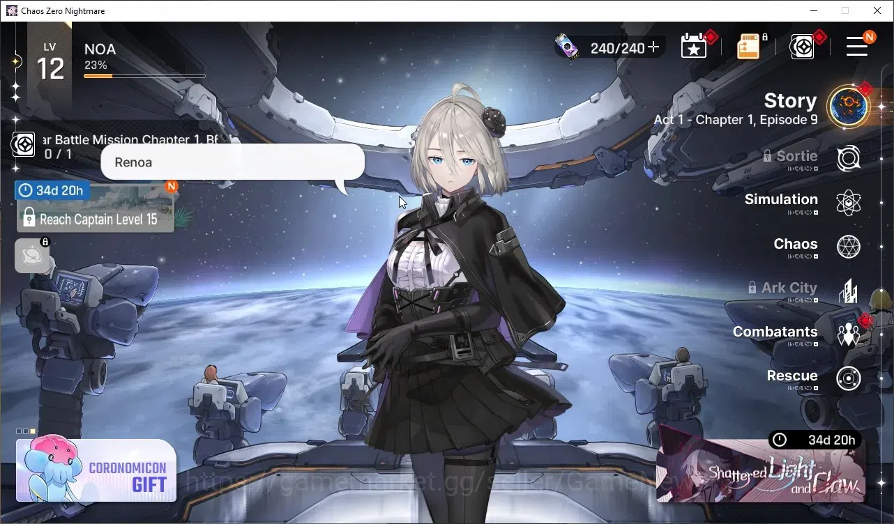 Chaos Zero Nightmare Accounts GLOBAL Lv 12|2 SSR (Arabella)+Partner Fei|8 SR|Mika,Cassius,Nia,Rei Etc|Selector ON +1Combatan 1