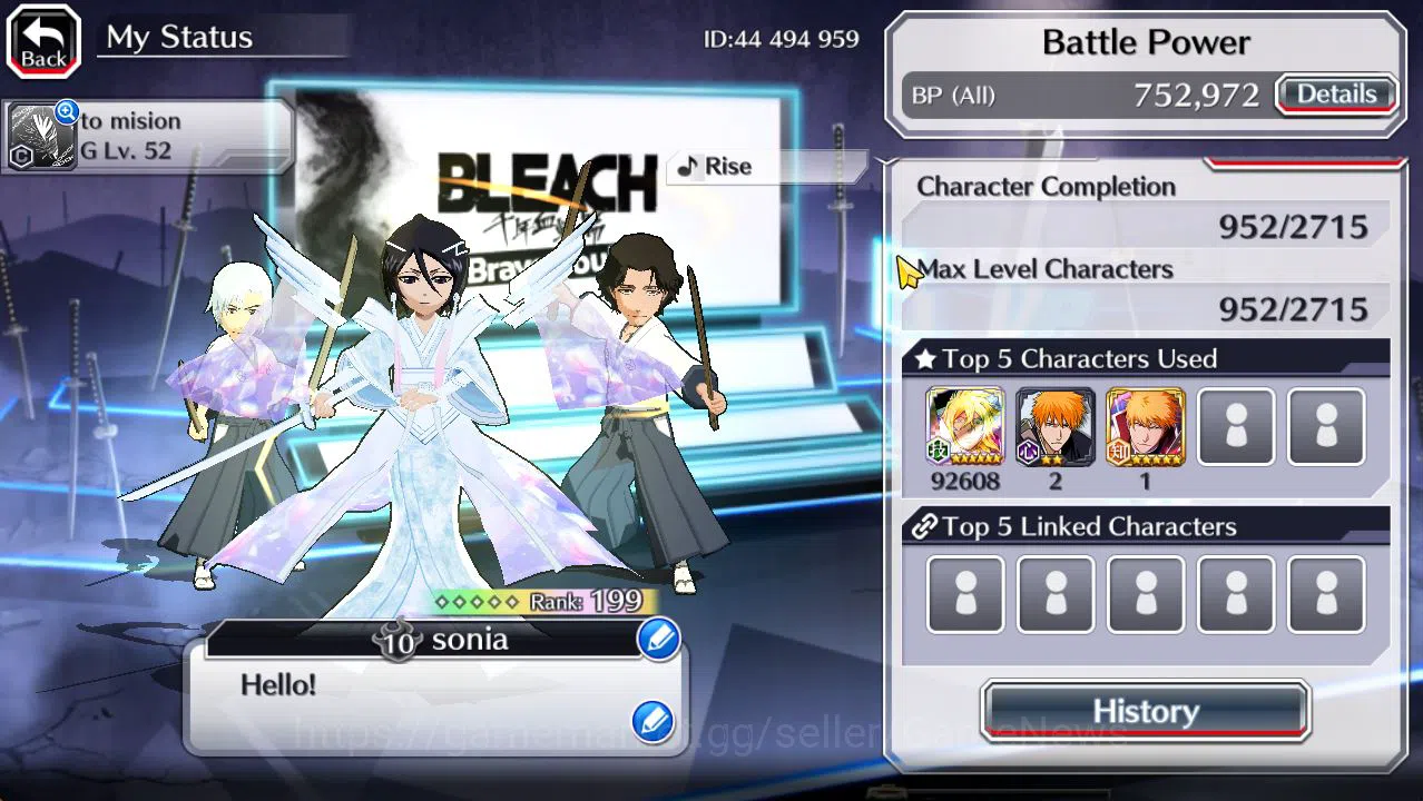 Epic Seven Accounts Mid-Tier [GLOBAL]50K Orbs|SoulReaper(Shunsui,Jushiro),TYBW25 Renji,Rukia 10th 3