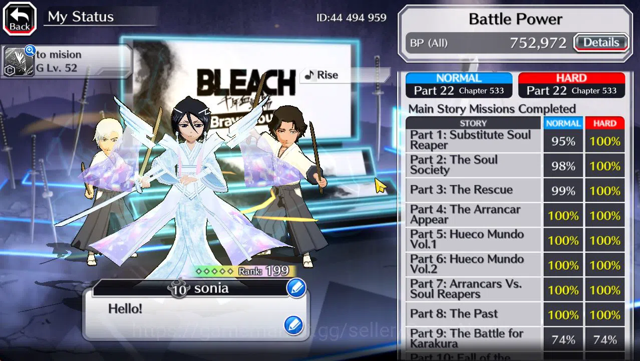 Epic Seven Accounts Mid-Tier [GLOBAL]50K Orbs|SoulReaper(Shunsui,Jushiro),TYBW25 Renji,Rukia 10th 4